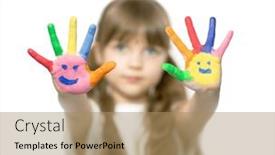  Presentation with high quality - Presentation design featuring little-preschool-girl-with-brown background and a  colored foreground