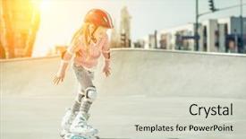  Presentation with pretty girl - Amazing presentation theme having helmet at a park backdrop and a soft green colored foreground