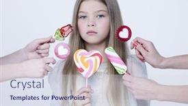  Presentation with sweet candy - Slides consisting of little-pretty-girl background and a sky blue colored foreground