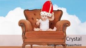  Presentation with royal blue - Cool new PPT theme with little prince - people childhood and royalty concept backdrop and a red colored foreground