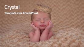  Presentation with sleeping baby - Presentation enhanced with little prince - sleeping baby propped on elbows background and a coral colored foreground