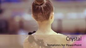  Presentation with competition - Theme consisting of little pro gymnast girl dressed background and a coral colored foreground