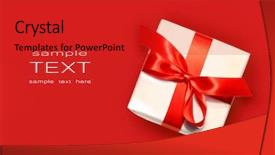  Presentation with gift - PPT theme featuring little red gift isolated background and a red colored foreground
