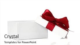  Presentation with gift - Presentation theme featuring little red gift on white background and a white colored foreground