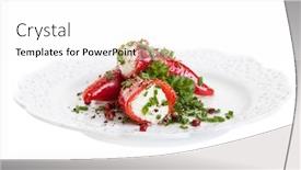  Presentation with focus - Theme consisting of little-red-peppers-stuffed background and a white colored foreground
