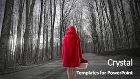  Presentation with lost - Beautiful PPT layouts featuring little red riding hood lost backdrop and a dark gray colored foreground