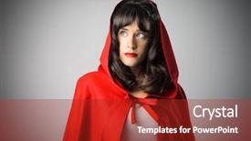  Presentation with red - Presentation theme with little red riding hood background and a crimson colored foreground