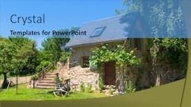  Presentation with france - PPT theme enhanced with little-renovated-bread-oven background and a light blue colored foreground