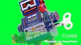  Presentation with robot toy - Presentation theme consisting of little-retro-robot-toy-cut background and a shamrock green colored foreground
