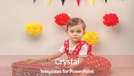  Presentation with retro - Colorful PPT layouts enhanced with little retro suitcase at party backdrop and a  colored foreground