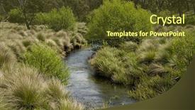  Presentation with falls - Slide deck enhanced with little river near victoria falls background and a tawny brown colored foreground