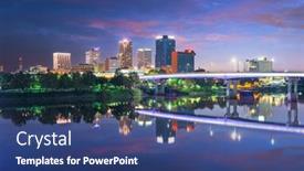  Presentation with usa - Slide set with little-rock-arkansas-usa-downtown background and a ocean colored foreground