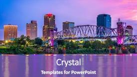  Presentation with skyline - Slides featuring little rock arkansas usa downtown background and a violet colored foreground