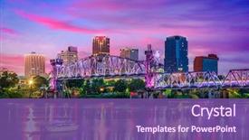  Presentation with skyline - Amazing slide deck having little rock arkansas usa downtown backdrop and a violet colored foreground