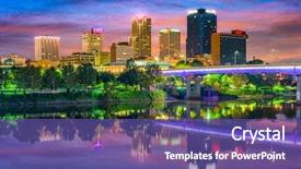  Presentation with skyline - Theme with little rock arkansas usa downtown background and a violet colored foreground