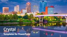  Presentation with columbus ohio usa skyline - Slide deck featuring little rock arkansas usa skyline background and a ocean colored foreground