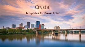  Presentation with skyline - PPT layouts enhanced with little-rock-arkansas-usa-skyline background and a lemonade colored foreground