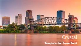  Presentation with usa - Slide deck featuring little-rock-arkansas-usa-skyline background and a coral colored foreground