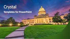  Presentation with capitol - Slide set featuring little rock arkansas usa background and a ocean colored foreground