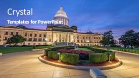 Presentation with capitol - Presentation theme with little-rock-arkansas-usa background and a teal colored foreground