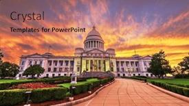  Presentation with capitol - Presentation theme featuring little-rock-arkansas-usa background and a coral colored foreground