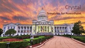  Presentation with capitol - Presentation design consisting of little-rock-arkansas-usa background and a coral colored foreground