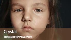  Presentation with children abuse - Slide set featuring little sad girl crying abuse background and a  colored foreground