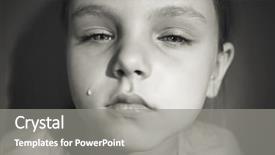  Presentation with children abuse - Audience pleasing presentation design consisting of little sad girl crying abuse backdrop and a  colored foreground
