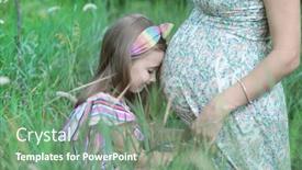  Presentation with sad girl - Presentation theme enhanced with little-sad-girl background and a seafoam green colored foreground