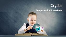  Presentation with inclusion in school - Beautiful slide deck featuring little school girl examining butterfly backdrop and a gray colored foreground