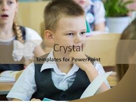 Little Schoolboy With Pen PPT template 70 | CrystalGraphics