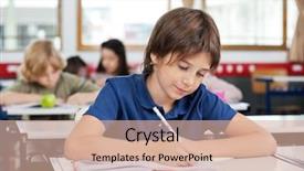  Presentation with hindu holy book - Beautiful theme featuring little schoolboy writing in book backdrop and a lemonade colored foreground