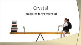  Presentation with seesaw - Amazing theme having little-schoolgirl-sitting backdrop and a white colored foreground