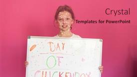  Presentation with whiteboard kids - Slide set consisting of little-schoolgirl-with-chickenpox-draws background and a  colored foreground