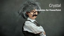  Presentation with professor - PPT theme enhanced with little-scientist-cute-little-kid background and a dark gray colored foreground