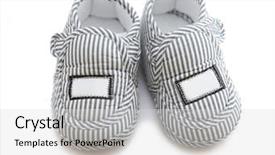  Presentation with baby shoes - Presentation enhanced with little shoes for baby background and a light gray colored foreground