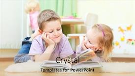  Presentation with sister - Colorful theme enhanced with little sister at home reading backdrop and a coral colored foreground