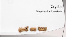  Presentation with wooden toy - Slides with little small handmade train background and a  colored foreground