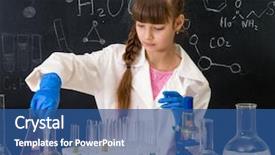  Presentation with chemistry - Slide set with little smarl girl in white background and a ocean colored foreground