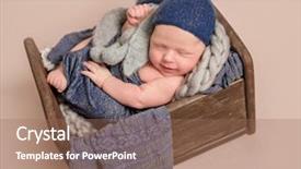  Presentation with light pink - Slide deck enhanced with little smiling baby weared background and a coral colored foreground