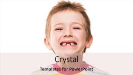  Presentation with baby teeth - PPT layouts consisting of little smiling child boy showing background and a lemonade colored foreground