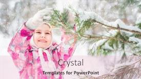  Presentation with christmas girl - Cool new theme with little-smiling-girl-decorating-christmas backdrop and a lemonade colored foreground