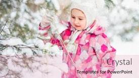  Presentation with christmas girl - Slide set featuring little-smiling-girl-decorating-christmas background and a lemonade colored foreground