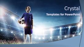  Presentation with champion - Presentation theme with little-soccer-champion-mixed-media background and a ocean colored foreground