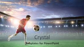  Presentation with champion - Presentation design consisting of little-soccer-champion-mixed-media background and a seafoam green colored foreground