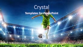  Presentation with champion - Cool new PPT layouts with little-soccer-champion-mixed-media backdrop and a ocean colored foreground