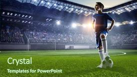  Presentation with champion - Theme enhanced with little soccer champion mixed media background and a tawny brown colored foreground