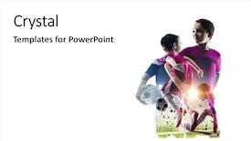  Presentation with champion - Presentation enhanced with little soccer champion mixed media background and a white colored foreground