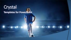  Presentation with champion - Beautiful slides featuring little soccer champion mixed media backdrop and a navy blue colored foreground