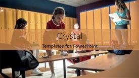  Presentation with locker room - Beautiful presentation featuring little-soccer-player-putting backdrop and a gold colored foreground